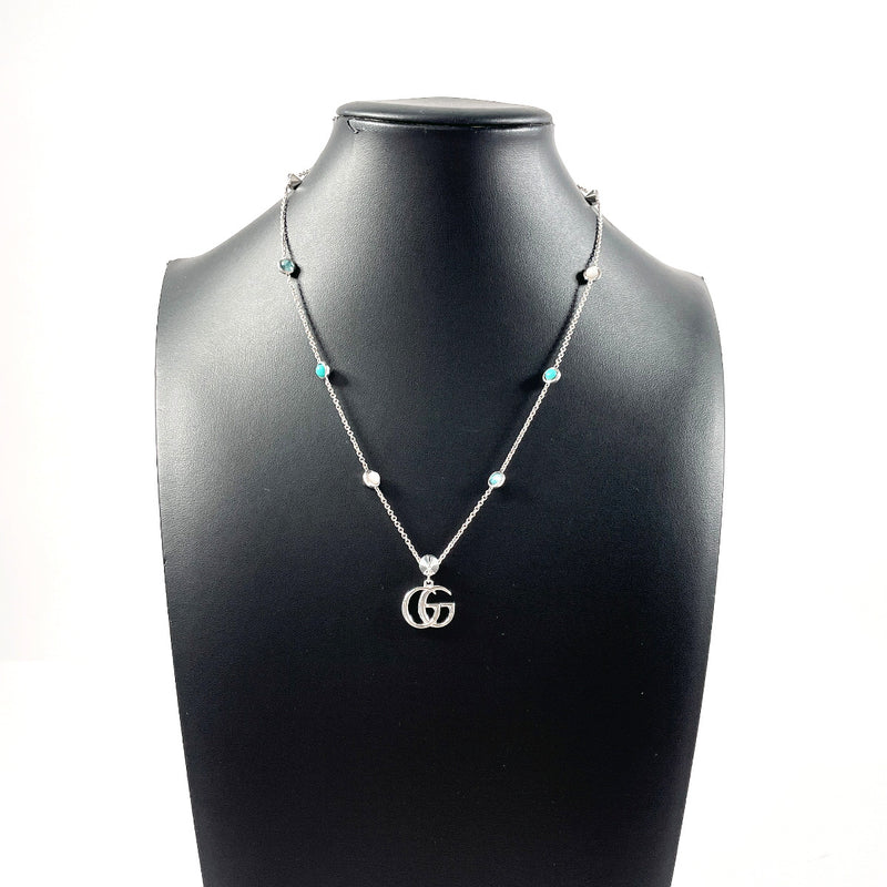 GUCCI Necklace 527399 J8474 8517 Double G Silver925/Blue Topaz/Mother of pearl Silver Silver Women Used