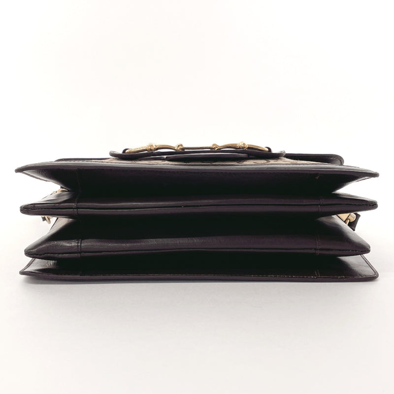 CELINE Shoulder Bag canvas/leather Brown Women Used