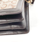 CELINE Shoulder Bag canvas/leather Brown Women Used