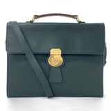 BURBERRY Business bag 2WAY Large Document Case leather green mens Used