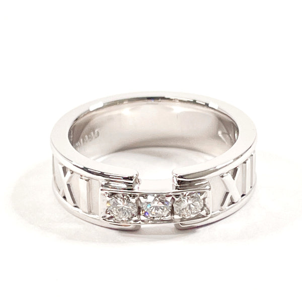 TIFFANY&Co. Ring Atlas 3P diamond K18 white gold/diamond #7(JP Size) Silver Women Used