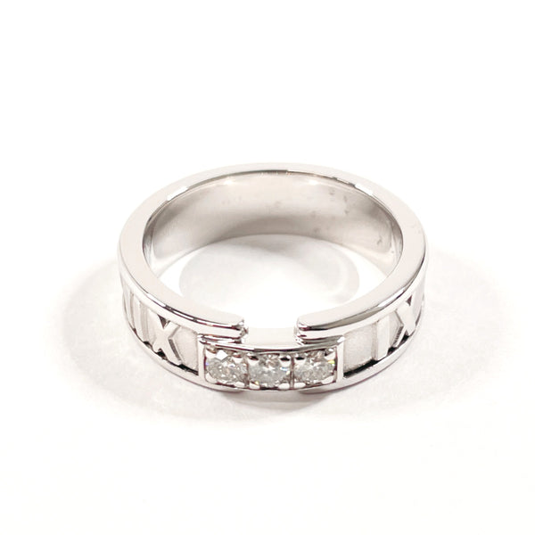 TIFFANY&Co. Ring Atlas 3P diamond K18 white gold/diamond #11(JP Size) Silver Women Used