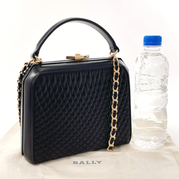BALLY Shoulder Bag quilting 2way leather Black Women Used