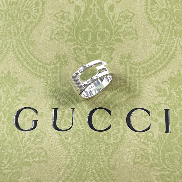 GUCCI Ring Branded Cutout G Silver925 #US 4 3/4 Silver Women Second hand