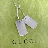 GUCCI Necklace dog tag double plate Ball chain Silver925 Silver unisex Used