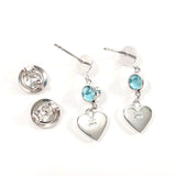 GUCCI earring heart Silver925/Blue Topaz Silver Women Used
