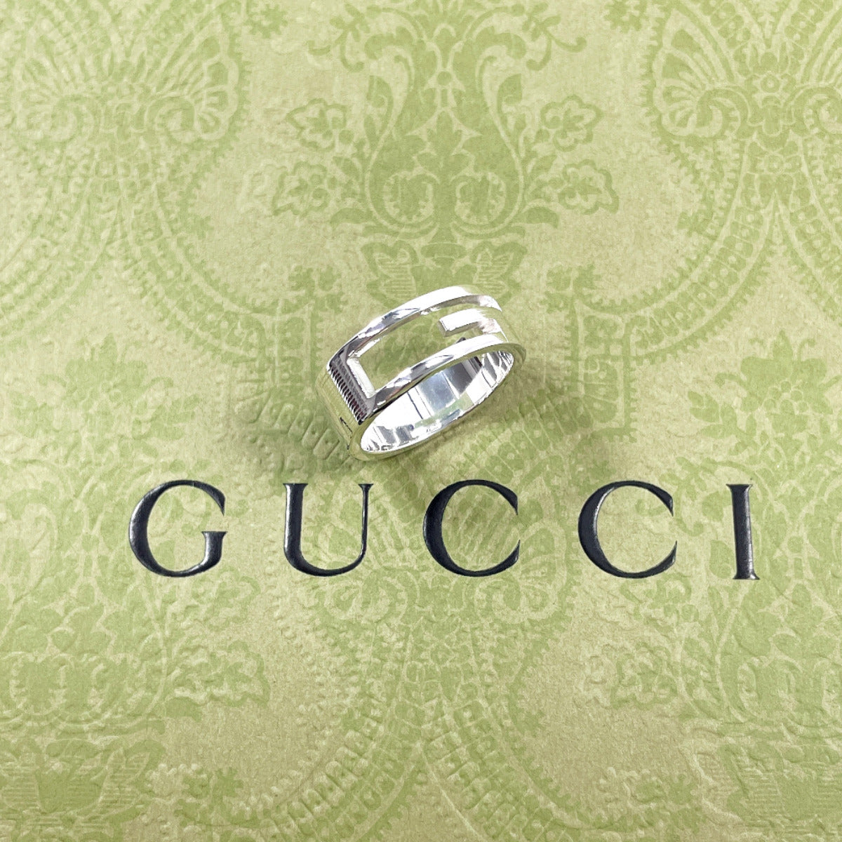 GUCCI Ring Branded Cutout G Silver925 #US 7 3/4 Silver mens