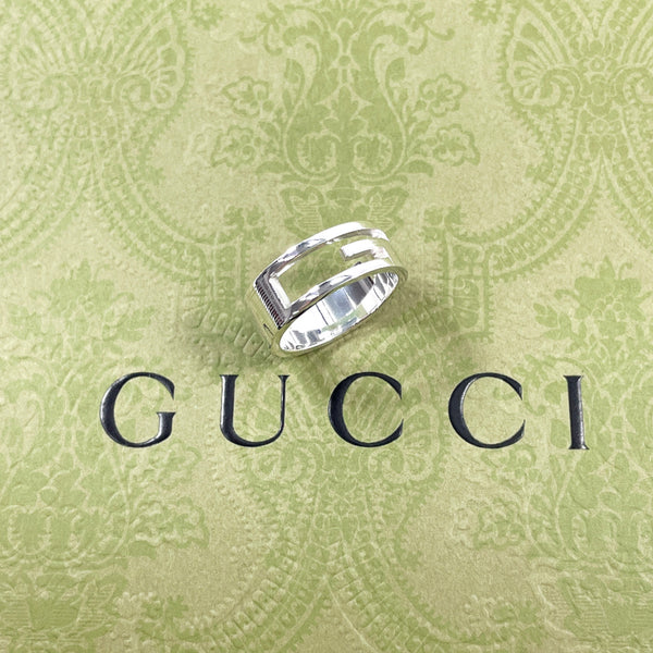 GUCCI Ring Branded Cutout G Silver925 #US 7 3/4 Silver mens Second hand
