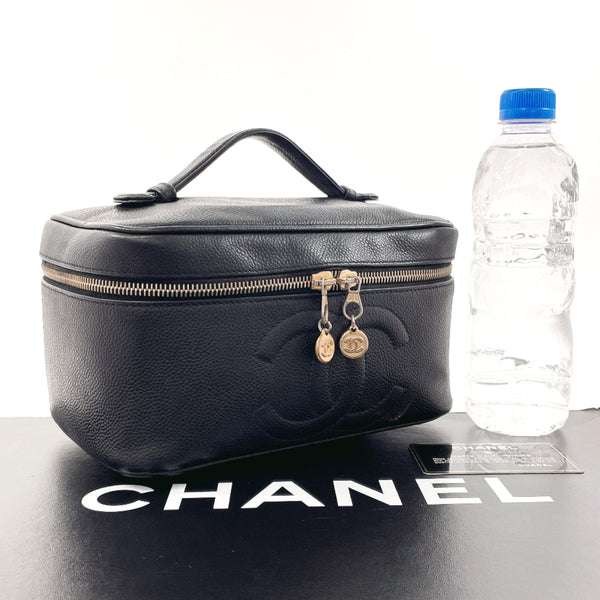 CHANEL Handbag Vanity COCO Mark Matt caviar skin Black Women Used