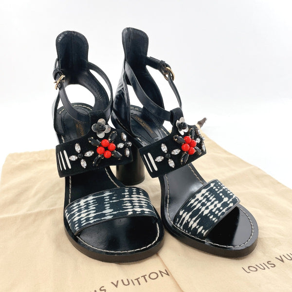 LOUIS VUITTON Sandals leather/Stone Black Women Used