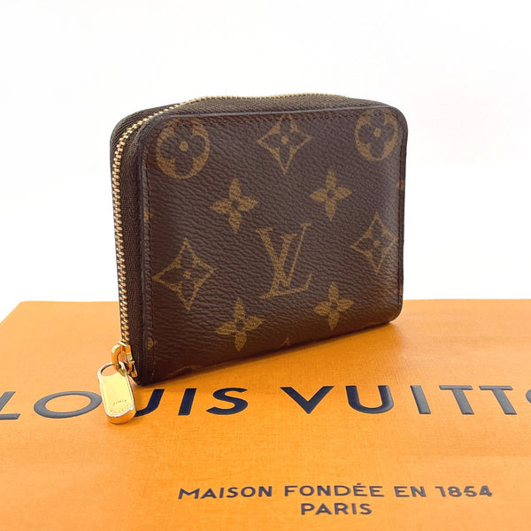 LOUIS VUITTON coin purse M60067 zip around purse Monogram canvas Brown unisex Used