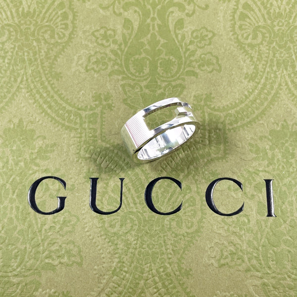 GUCCI Ring Branded Cutout G Silver925 #US 6 3/4 Silver Women Second hand