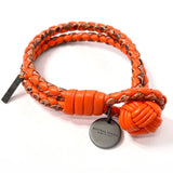 BOTTEGAVENETA bracelet Intrecciato leather Orange unisex Used