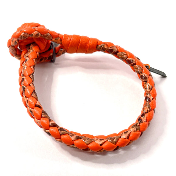 BOTTEGAVENETA bracelet Intrecciato leather Orange unisex Used