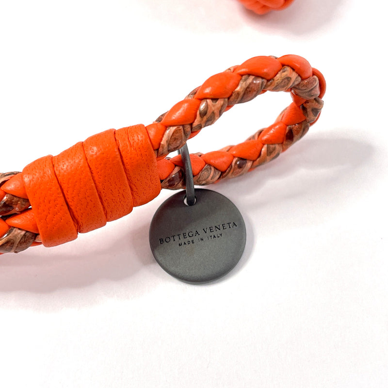 BOTTEGAVENETA bracelet Intrecciato leather Orange unisex Used