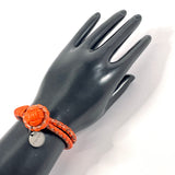 BOTTEGAVENETA bracelet Intrecciato leather Orange unisex Used