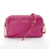 MIU MIU Shoulder Bag leather pink Women Used