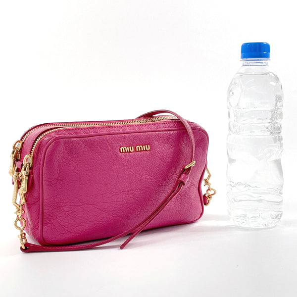 MIU MIU Shoulder Bag leather pink Women Used