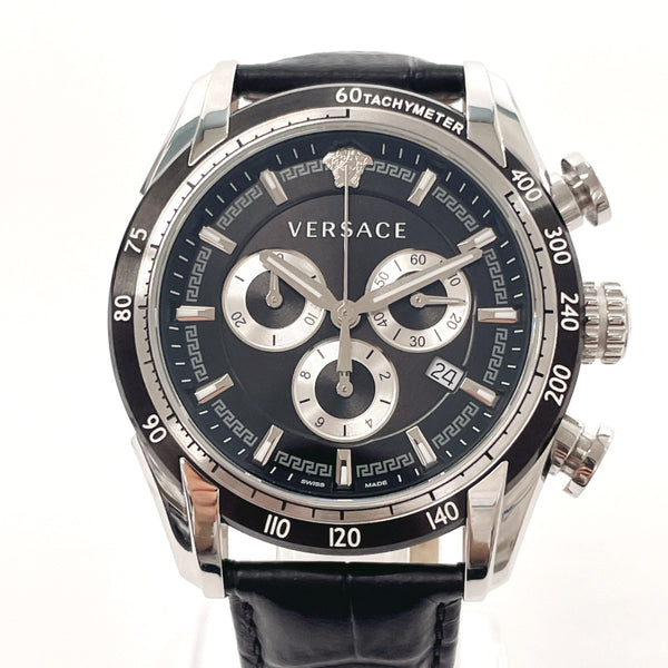 VERSACE Watches VEDB Stainless Steel/leather Black mens Used