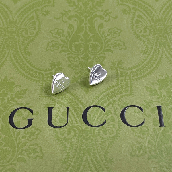 GUCCI earring 223990 J8400 8106 Trademark heart shape Silver925 Silver Women Used