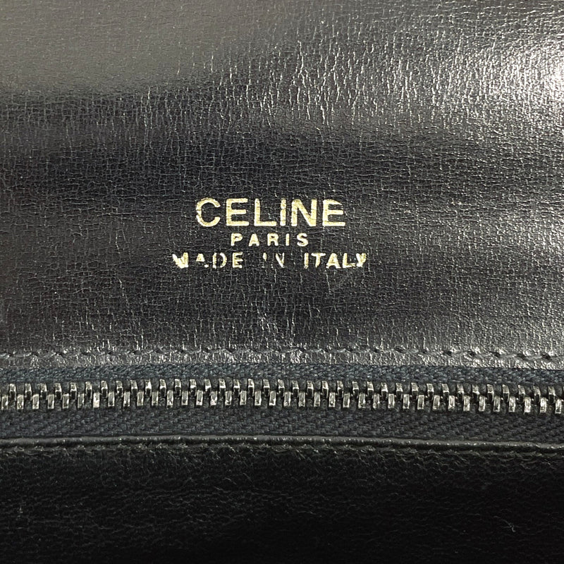 CELINE Shoulder Bag Carriage hardware vintage leather Black Women Used