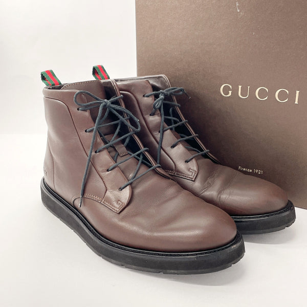 GUCCI boots 295193 Lace up leather Brown mens Used