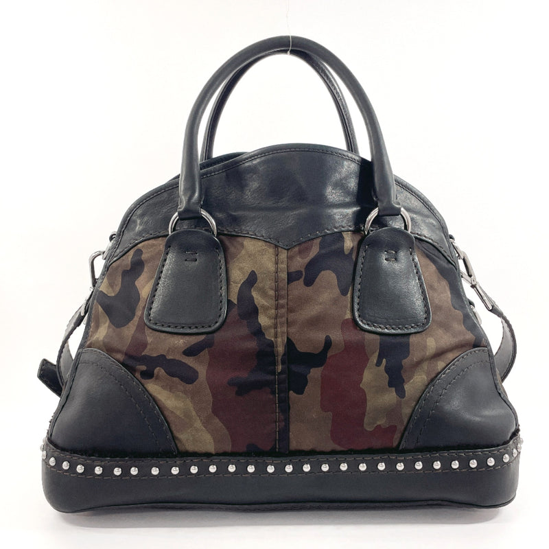 PRADA Handbag BL0688 camouflage 2WAY leather/Nylon Black Black Women Used