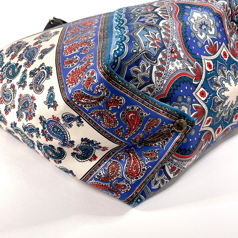 ETRO Shoulder Bag Paisley Tassel Nylon/leather blue Women Used