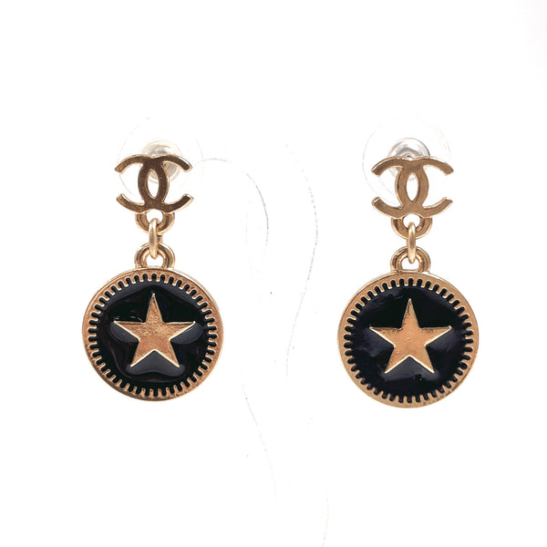 CHANEL earring COCO Mark Star Swing metal/Synthetic resin gold gold Women Used