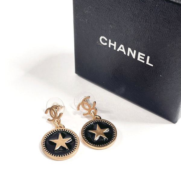 CHANEL earring COCO Mark Star Swing metal/Synthetic resin gold gold Women Used