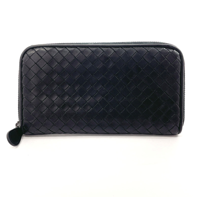 BOTTEGAVENETA purse Intrecciato Zip Around leather Black mens Used