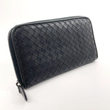 BOTTEGAVENETA purse Intrecciato Zip Around leather Black mens Used