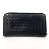 BOTTEGAVENETA purse Intrecciato Zip Around leather Black mens Used