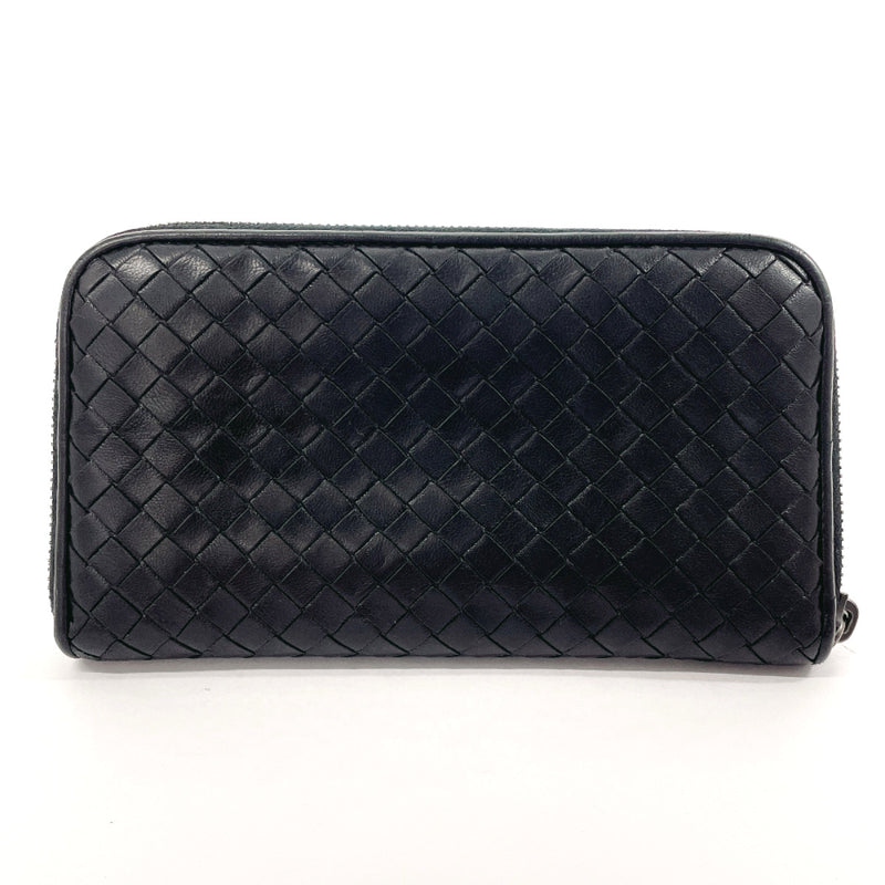 BOTTEGAVENETA purse Intrecciato Zip Around leather Black mens Used