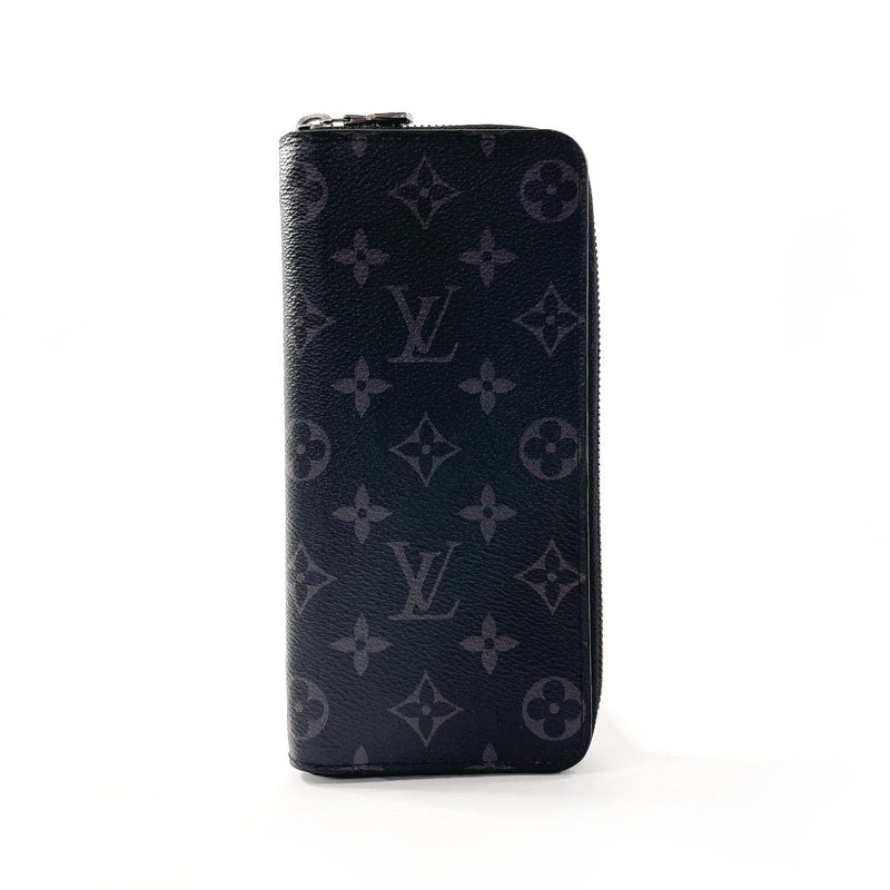 LOUIS VUITTON purse M62295 Zippy Wallet Vertical Monogram Eclipse Black mens Used