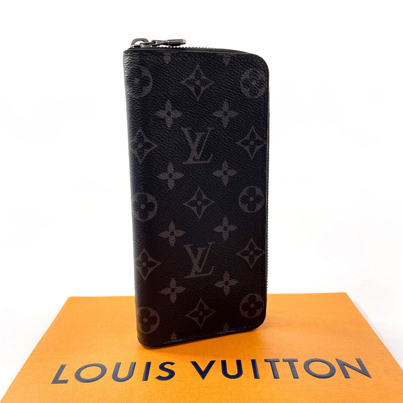 LOUIS VUITTON purse M62295 Zippy Wallet Vertical Monogram Eclipse Black mens Used