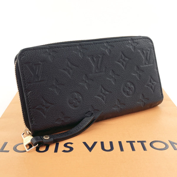 LOUIS VUITTON purse M61864 Zippy wallet Monogram Empreinte Black Black unisex Used