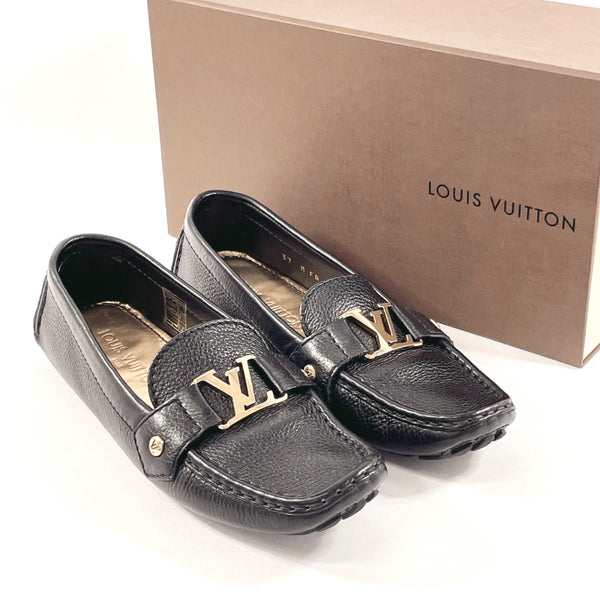 LOUIS VUITTON loafers Driving shoes Monte Carlo leather Black Women Used