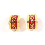 HERMES Earring Emaille Shippo metal gold gold Women Used