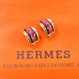 HERMES Earring Emaille Shippo metal gold gold Women Used