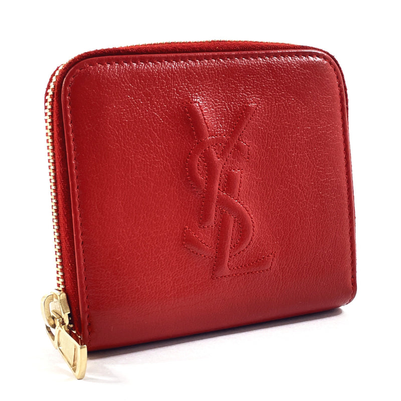 YVES SAINT LAURENT wallet MRT352906Y Compact zip Rive Gauche Cassandra leather Red Women Used