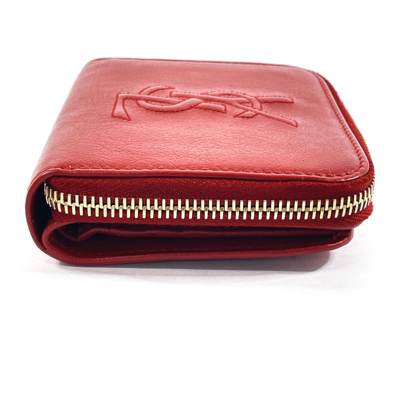 YVES SAINT LAURENT wallet MRT352906Y Compact zip Rive Gauche Cassandra leather Red Women Used