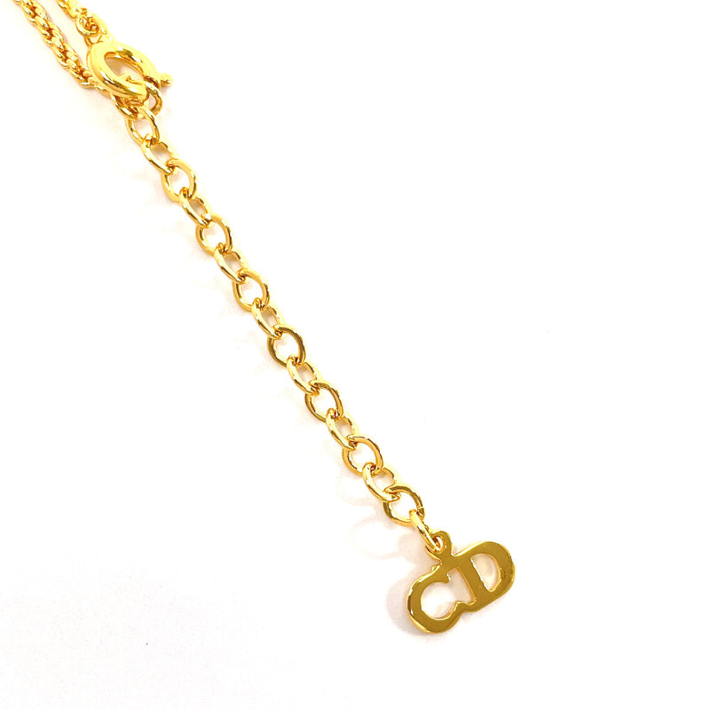 Christian Dior Necklace logo metal gold Women Used