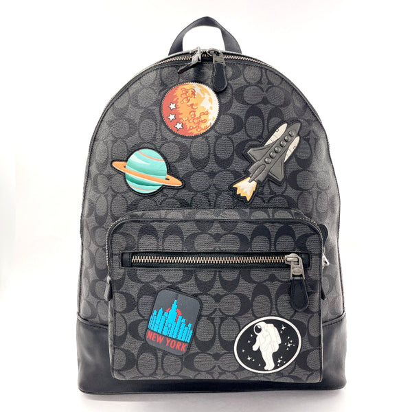 COACH Backpack Daypack F29040 NASA collaboration Signature PVC Black mens Used