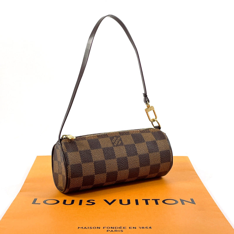 LOUIS VUITTON Pouch Papillon accessory pouch Damier canvas Brown Women Used