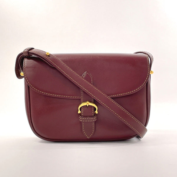 CARTIER Shoulder Bag Must Line leather Bordeaux Women Used