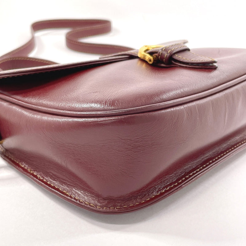 CARTIER Shoulder Bag Must Line leather Bordeaux Women Used