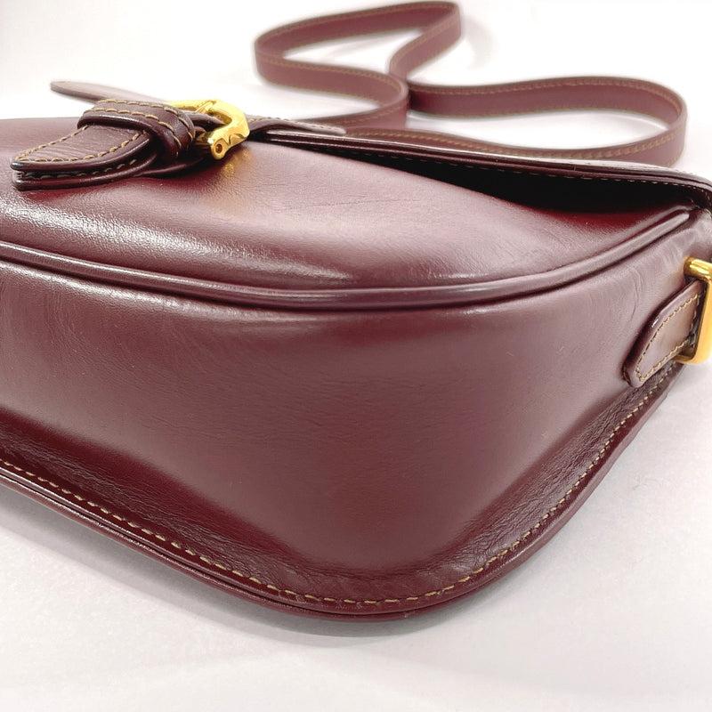 CARTIER Shoulder Bag Must Line leather Bordeaux Women Used