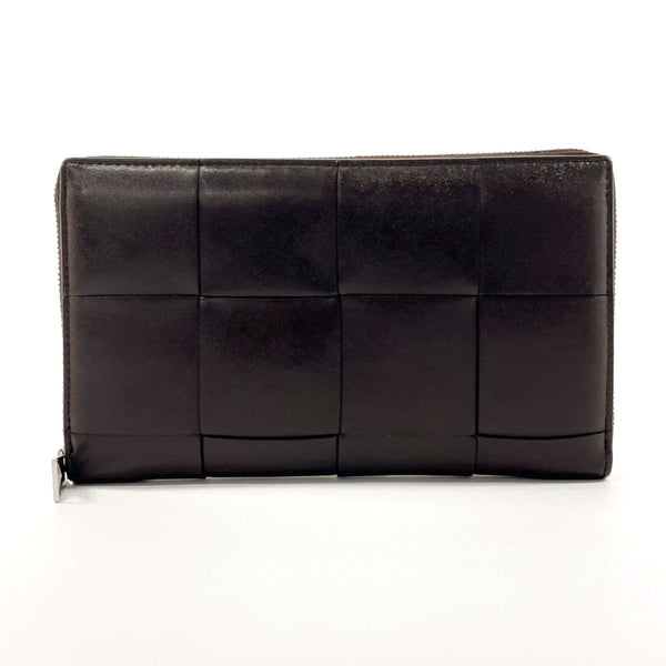 BOTTEGAVENETA purse Maxi Intrecciato leather Dark brown mens Used