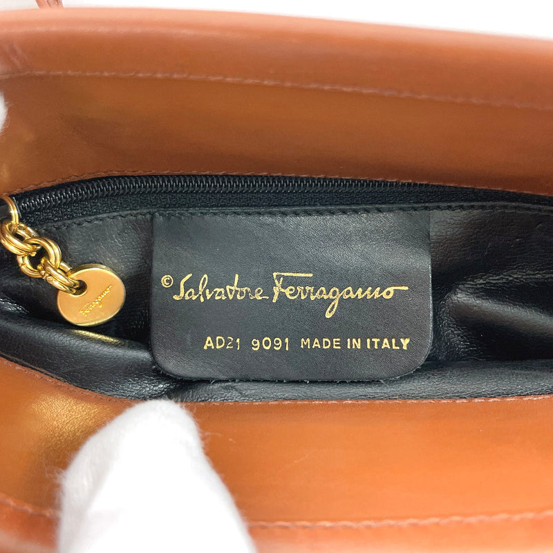 Salvatore Ferragamo Shoulder Bag AD21 9091 PVC/leather Brown Brown Women Used